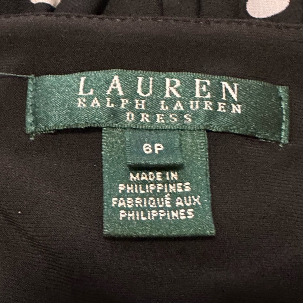 Lauren Ralph Lauren Women’s Polka Dots A Line Black Dress in 6P - Picture 4 of 6